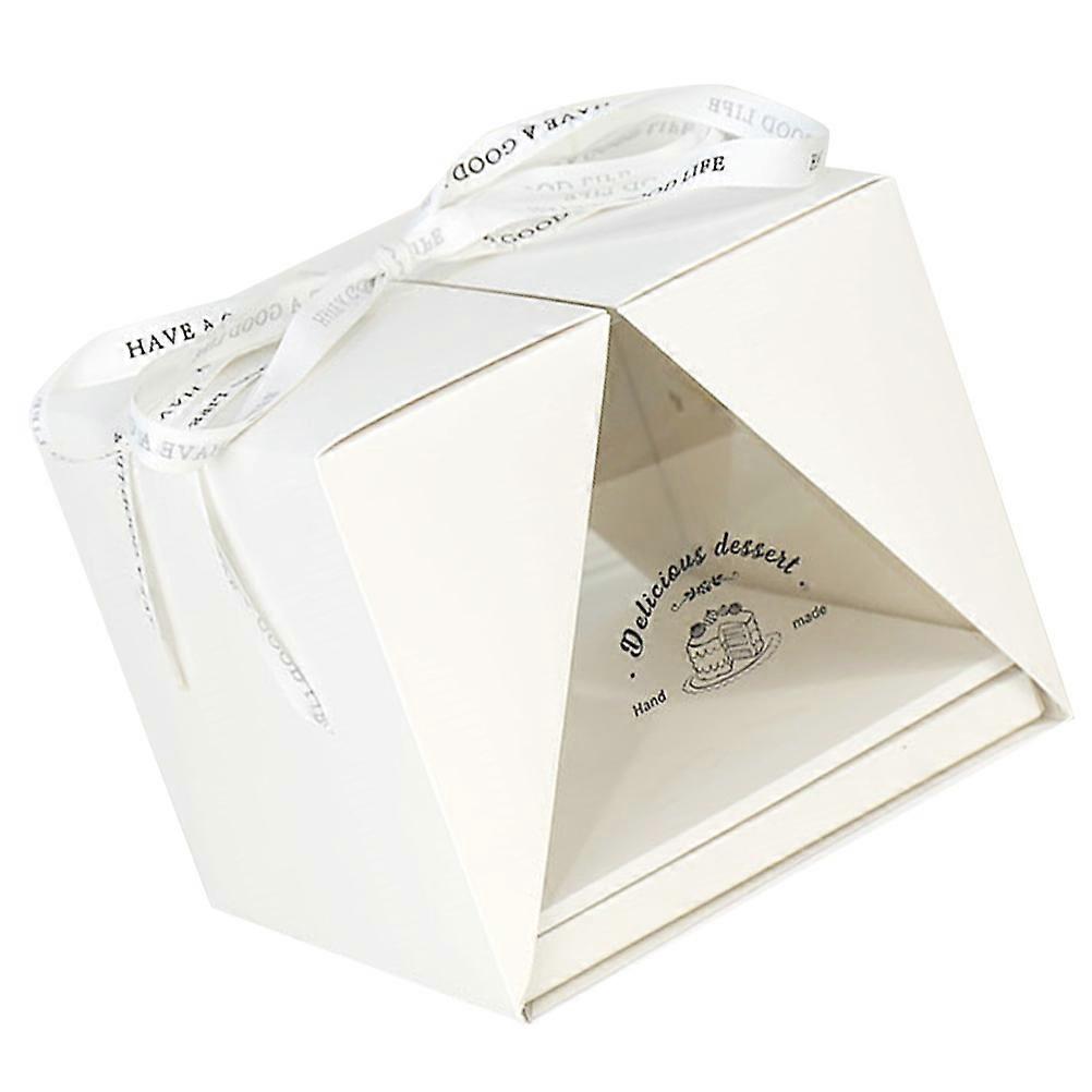 Single Cake Box Portable Transparent Carrier Storing Shape White Color 1Pcs