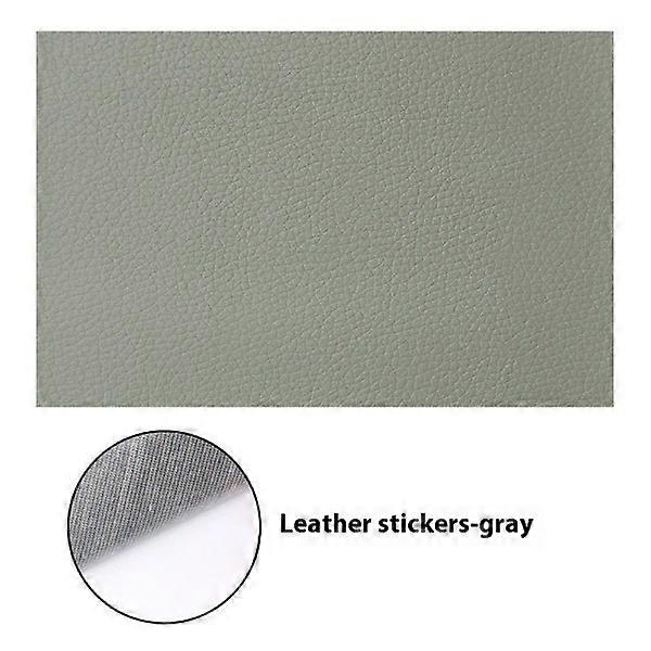 شريط إصلاح، رقعة ذاتية اللصق من جلد صناعي، رمادي 5 عبوات (20 × 30 سم)