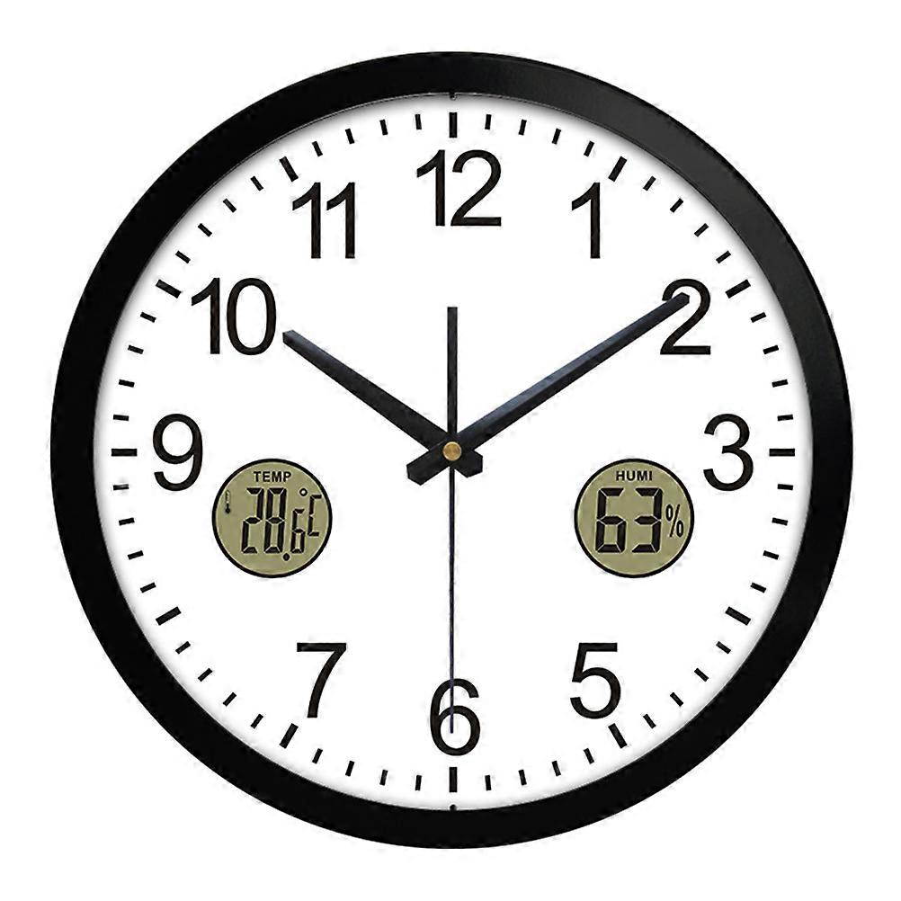 Timekeeping Wall Clock Simple and Chic For Bedroom Black 12 Inch Round Quartz Clock 1Pack