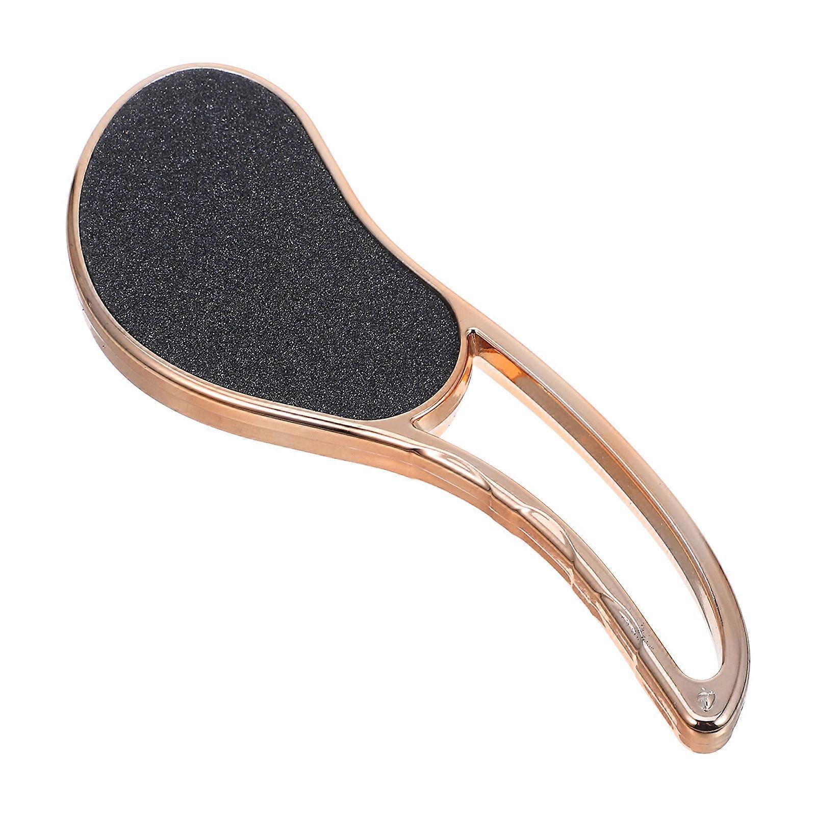 Long Handle Foot Polishing File Remover Professional Exfoliating Scrubber Skin Care Tool for Home Shop (Golden)