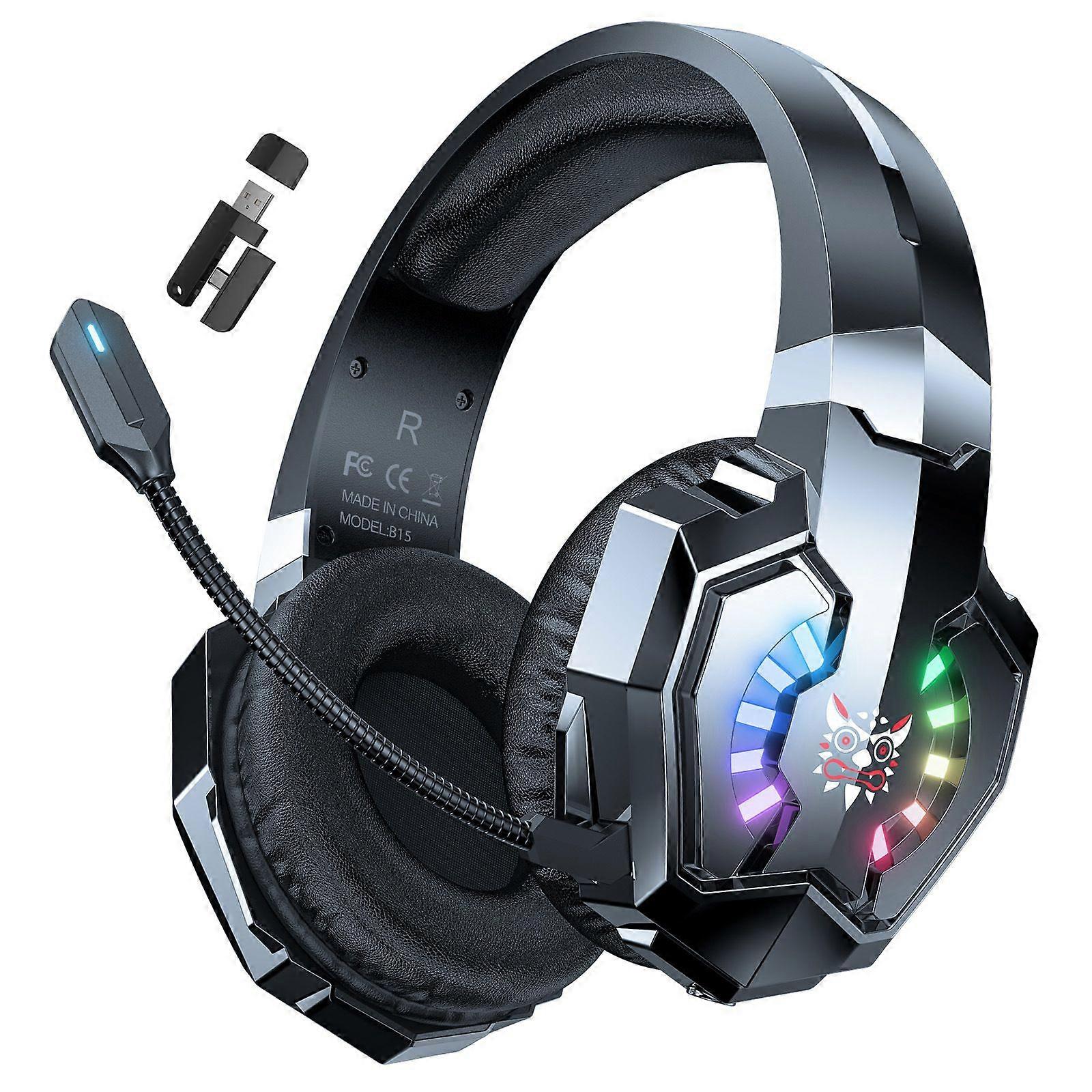 ONIKUMA B15 Tri-mode Bluetooth, 2.4G, Wired E-sports Game Headset With RGB Lighting, HD Microphone