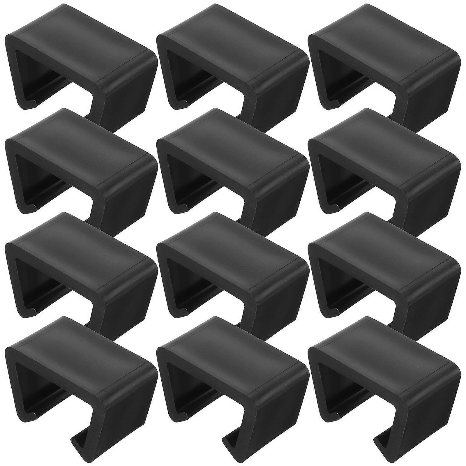 Patio Furniture Clips for Kitchen Black Strong and Sturdy PP PE Material 12 Pieces