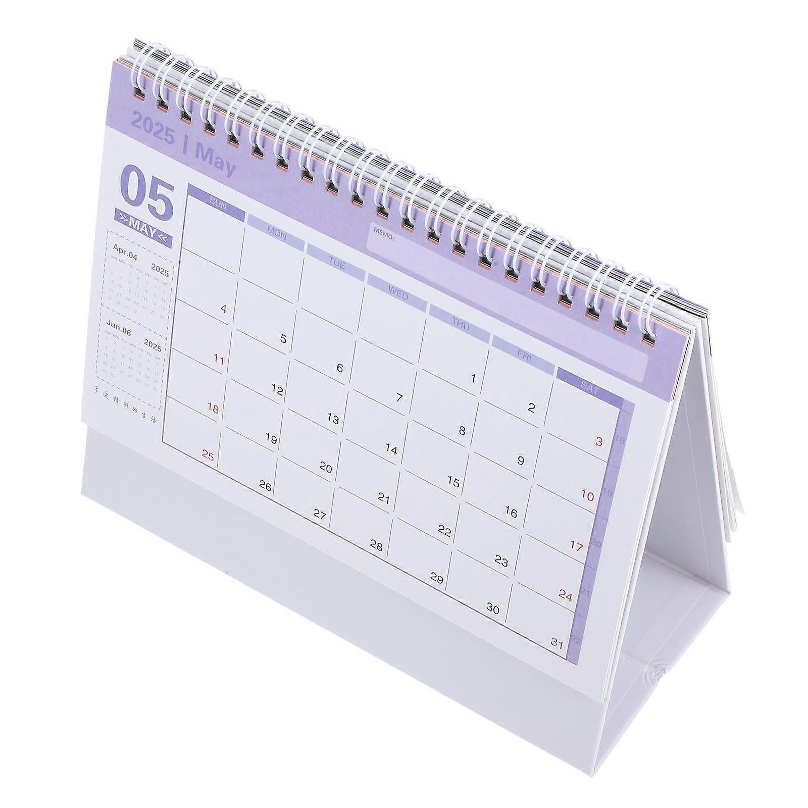 Rustic Monthly Desk Calendar For Christmas And New Year Celebrations In Green Color Designed For Easy Use 1Set