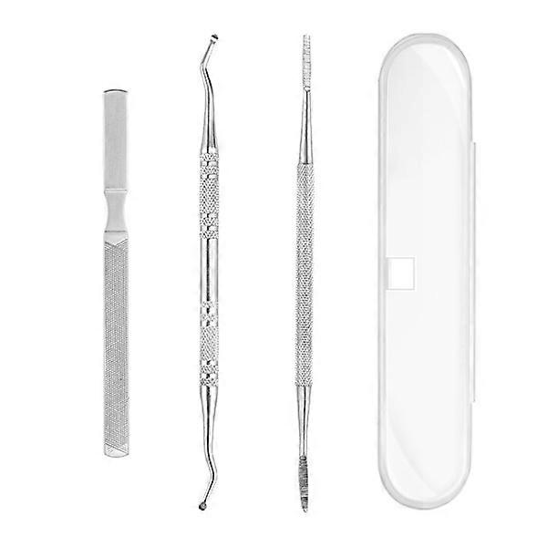 3-teiliges Nagelbagger-Set - Doppelseitiger Bagger - Nagelbetträumer