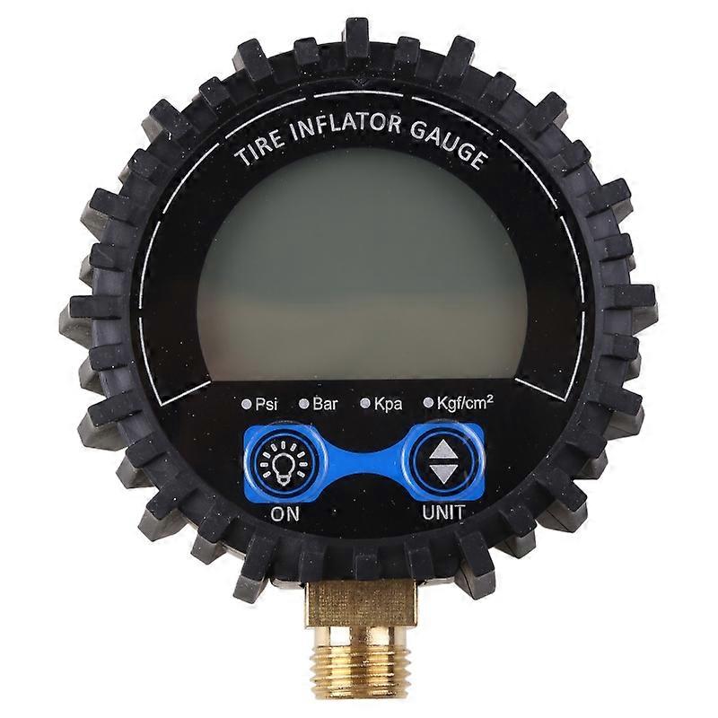 表盘尺寸数字压力表,带 1/4 英寸 NPT 底部连接器和保护靴 0-200psi 精度 1% 数字轮胎