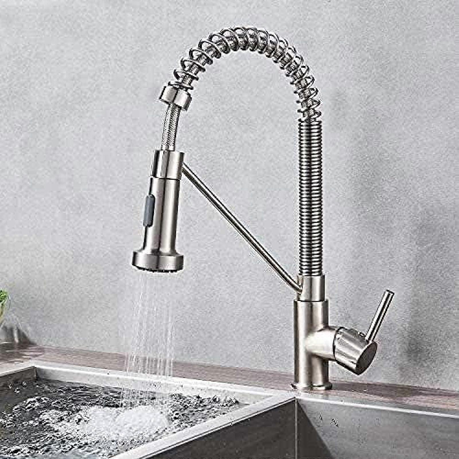 Kitchen faucet tap rotatable 360° pullout spray single lever mixer kitchen tap  chrome