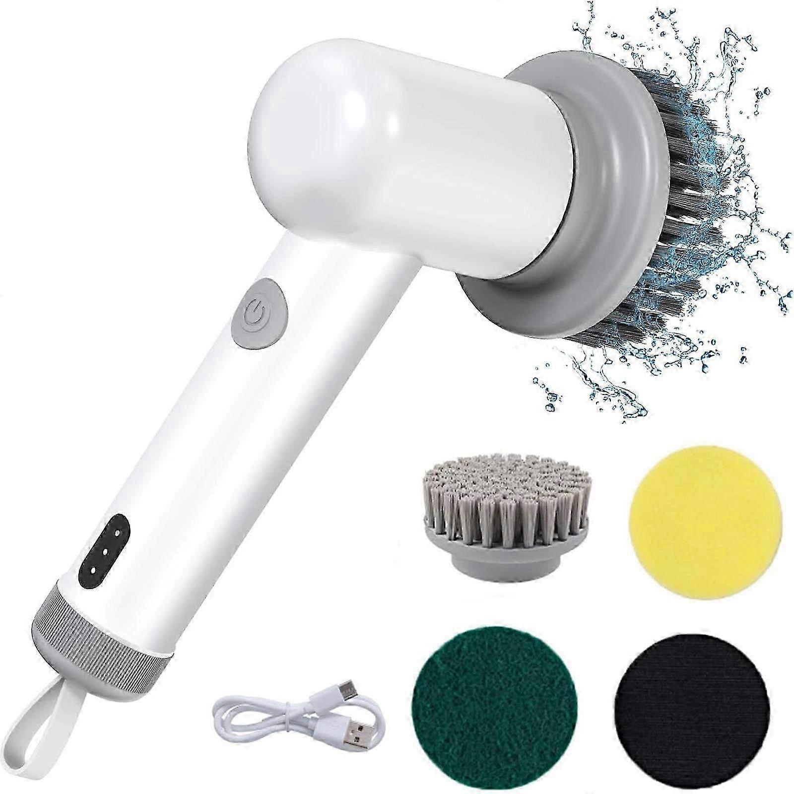 Handheld Wireless Power Scrubber for Efficient Kitchen & Bathroom Cleaning - Cordless Multi-Surface Scrub Brush with Rechargeable Battery