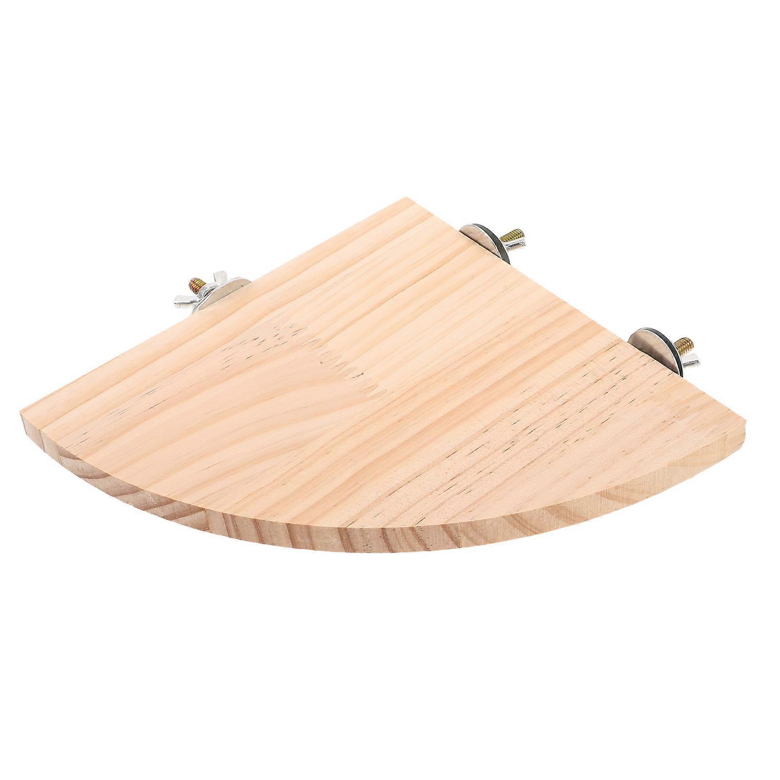 Semicircular Durable Wooden Bird Perch Stand, Chew Resistant Parrot Roosting Platform with Climbing Space for Budgies, Cockatiels, Small Parakeets