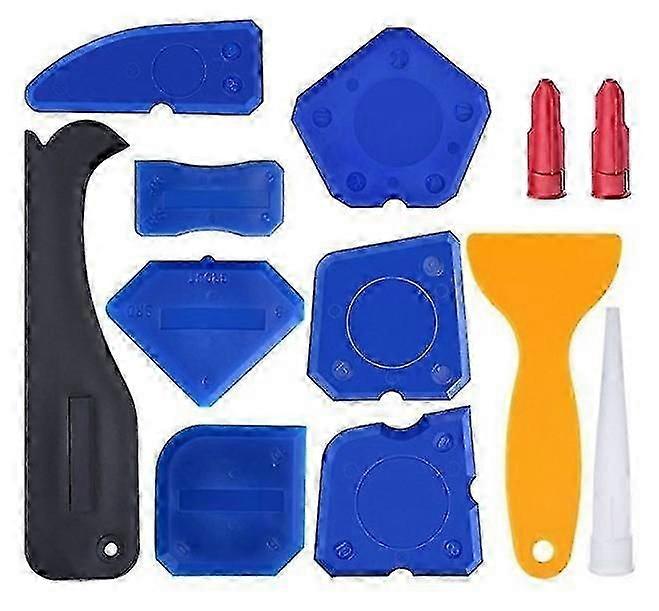 12-Piece Multifunctional Caulking Tool Set for Glue Removal and Scraping