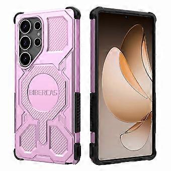 TKdaddy BIBERCAS J-16 Serie Voor Samsung Galaxy S25 Ultra Case Compatibel met MagSafe Anti Drop TPU + PC Telefoonhoesje Roze