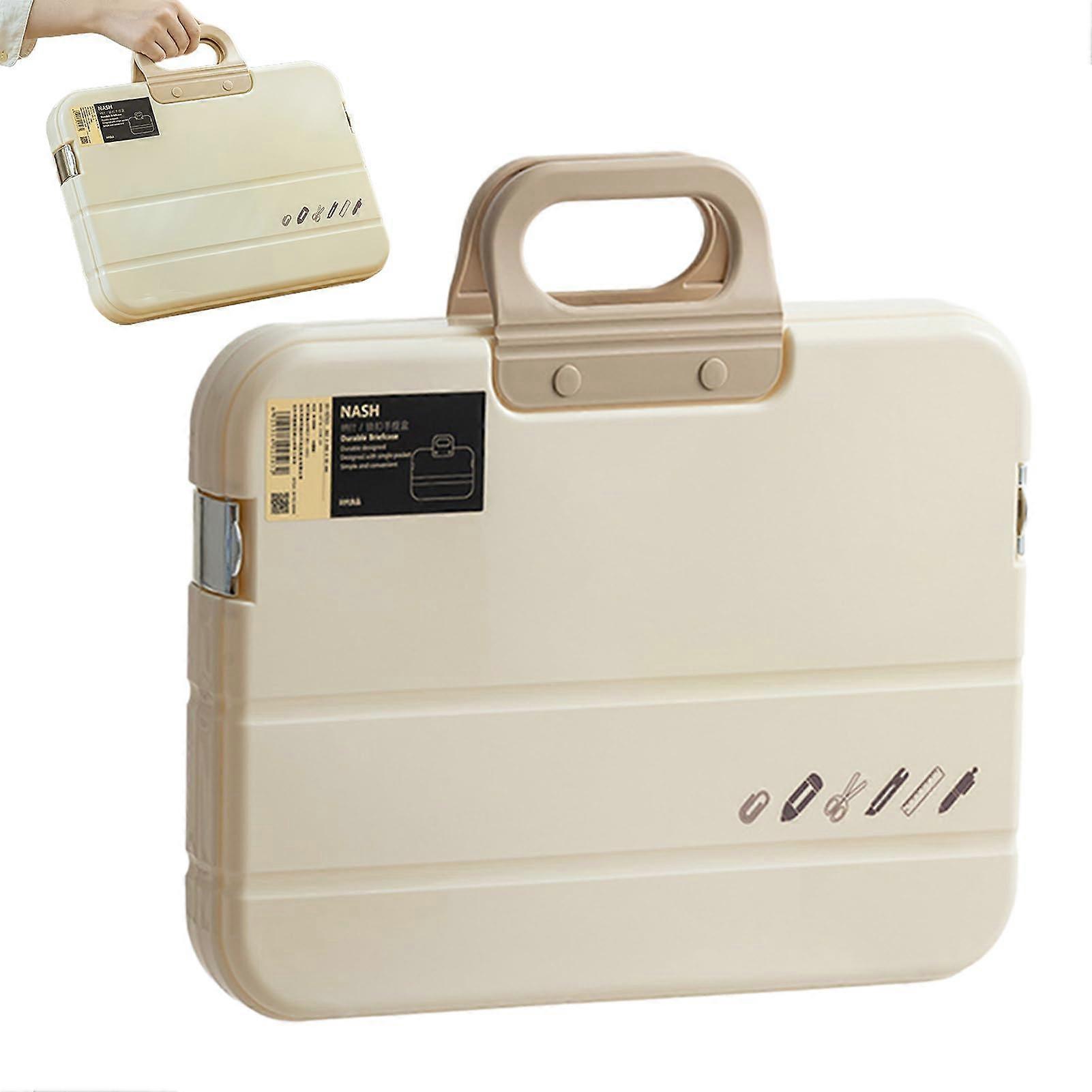 Portable document holder A4 folder with handle and key lock, secure carrying bag Travel organizer