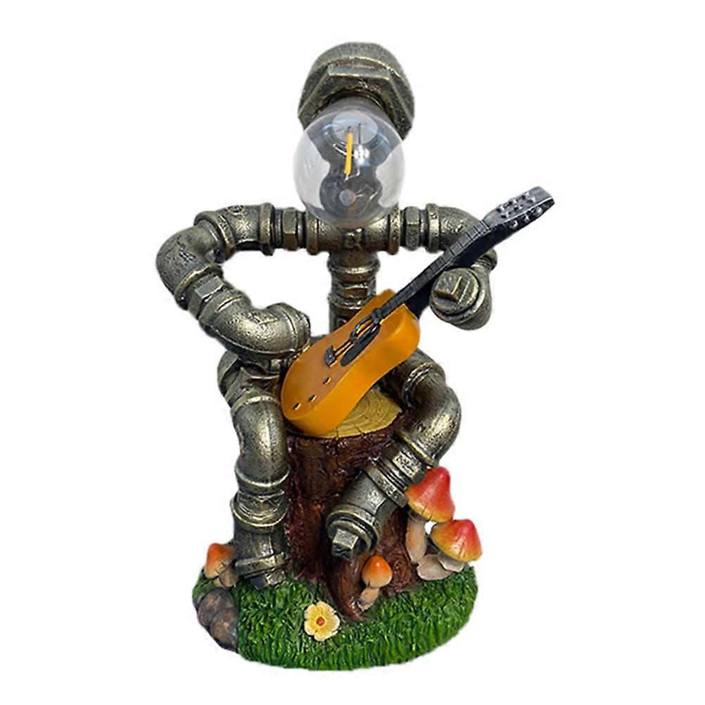 Retro Lamp Resin Garden Ornament Outdoor Decoration for Lawn, Courtyard, Patio Unique Robot Statue with Fine Craftsmanship
