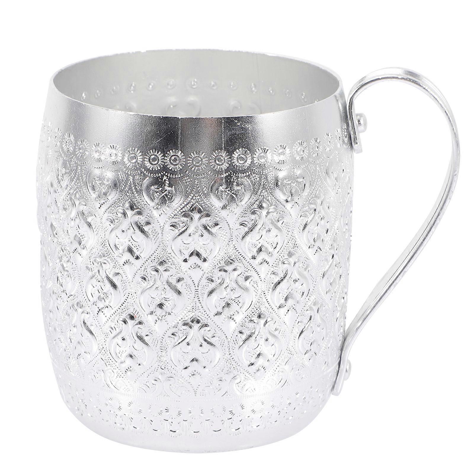 Multifunctional Metal Drinking Mug for Hot & Cold Beverages – Elegant Silver Design Suitable for Coffee, Tea, Juice, and Milk – Ideal for Home and