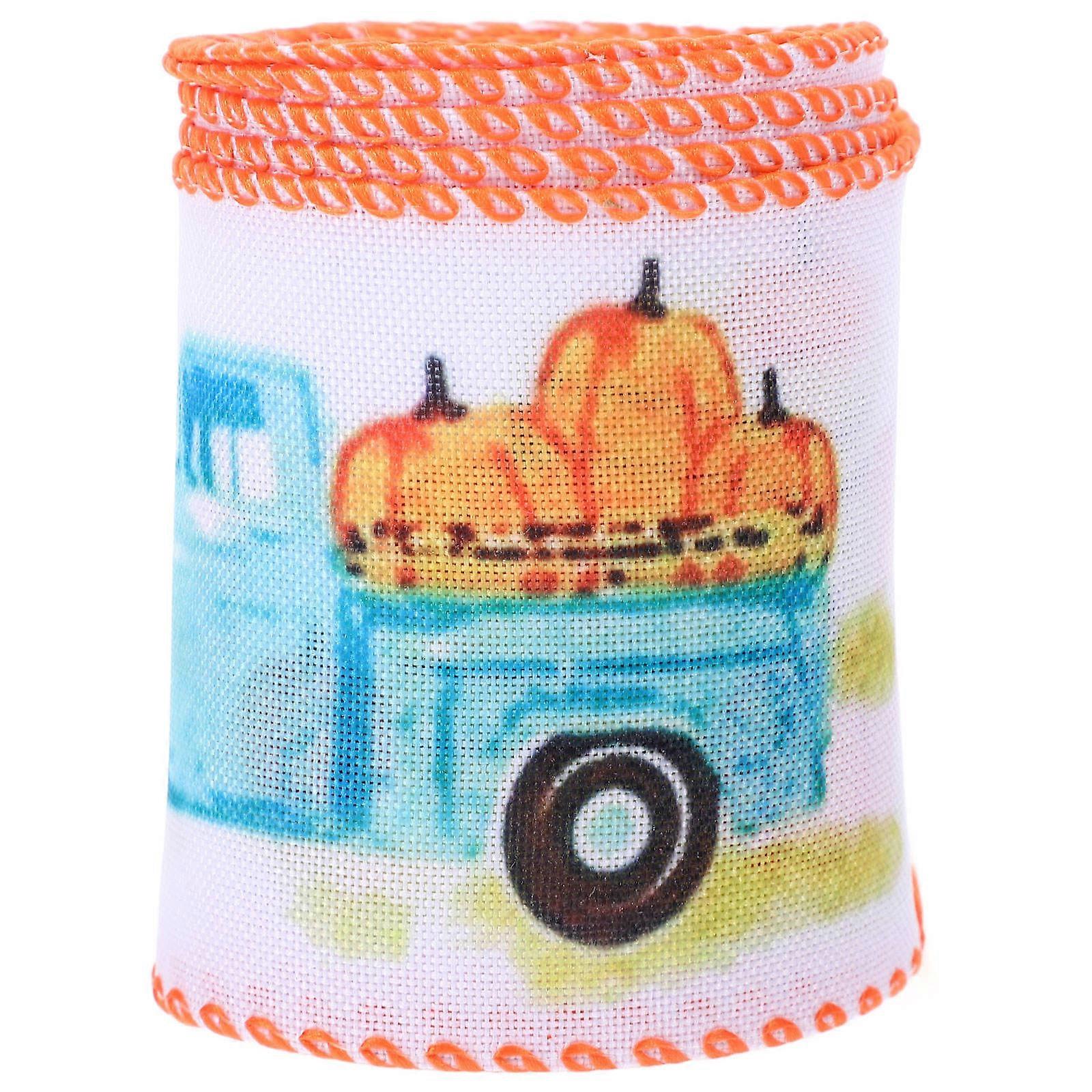 Fall Ribbon for Gift and Decoration Made of Polyester with Iron Wire Multi Color 1 Roll
