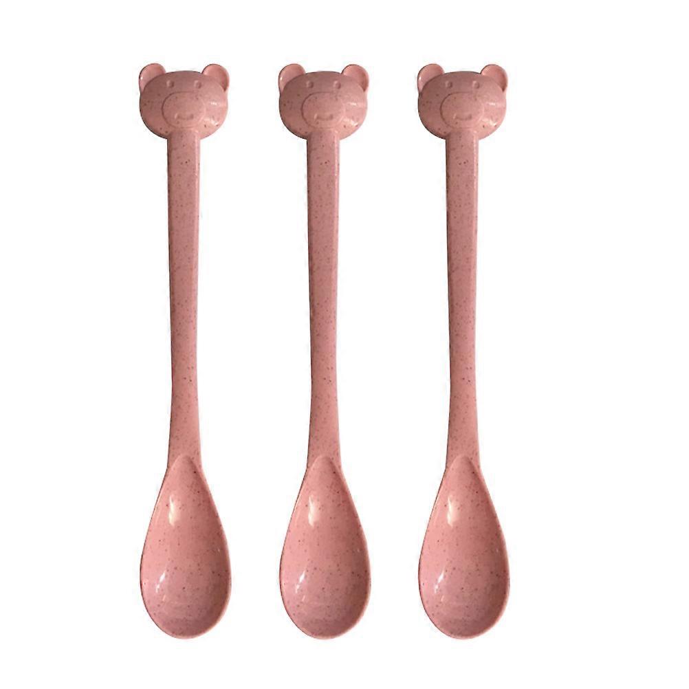 20PCS Pink Plastic Ice Cream Spoons Reusable Lightweight Utensils for Jam Sugar Condiments