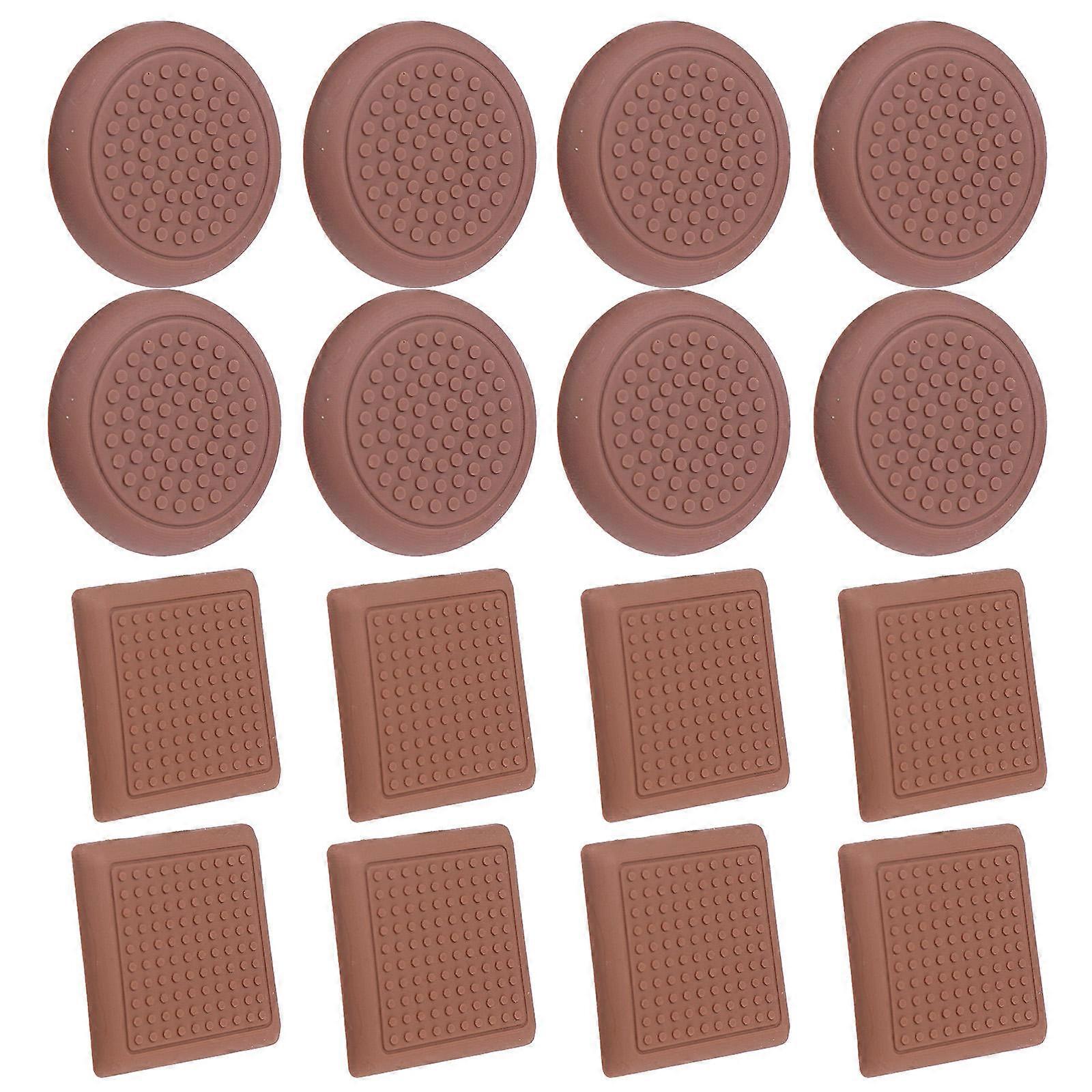Coffee Silicone Chair Feet Covers Protect Furniture Legs and Floors Antiskid for Home Office Use Fits Most Chairs 16 Pcs
