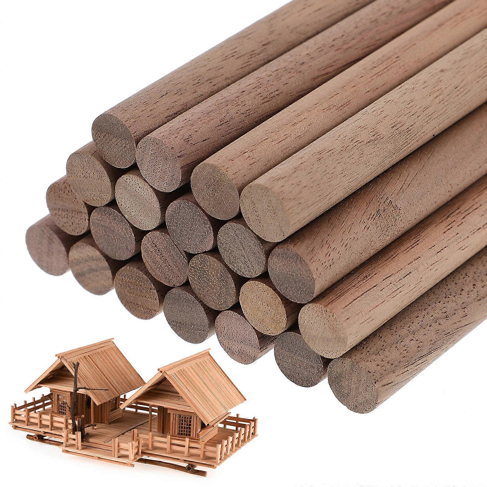 Wooden Dowels for Crafts and Decoration Sturdy Unfinished Wood Sticks Safe to Use Versatile Application 24 Pcs