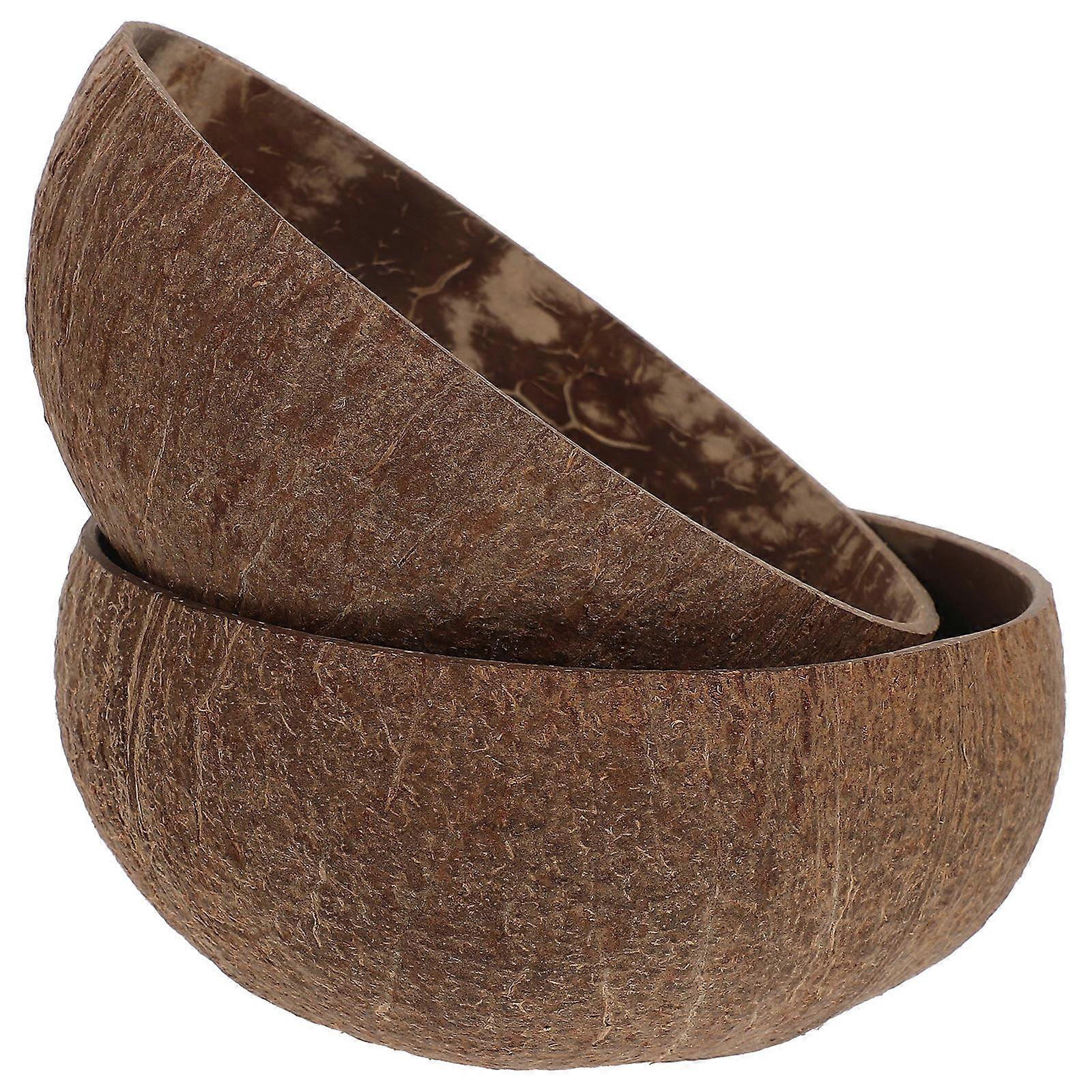 2pcs Coconutshell Bowls Natural Coconuts Bowls Dessert Serving Bowls Fruit Holder