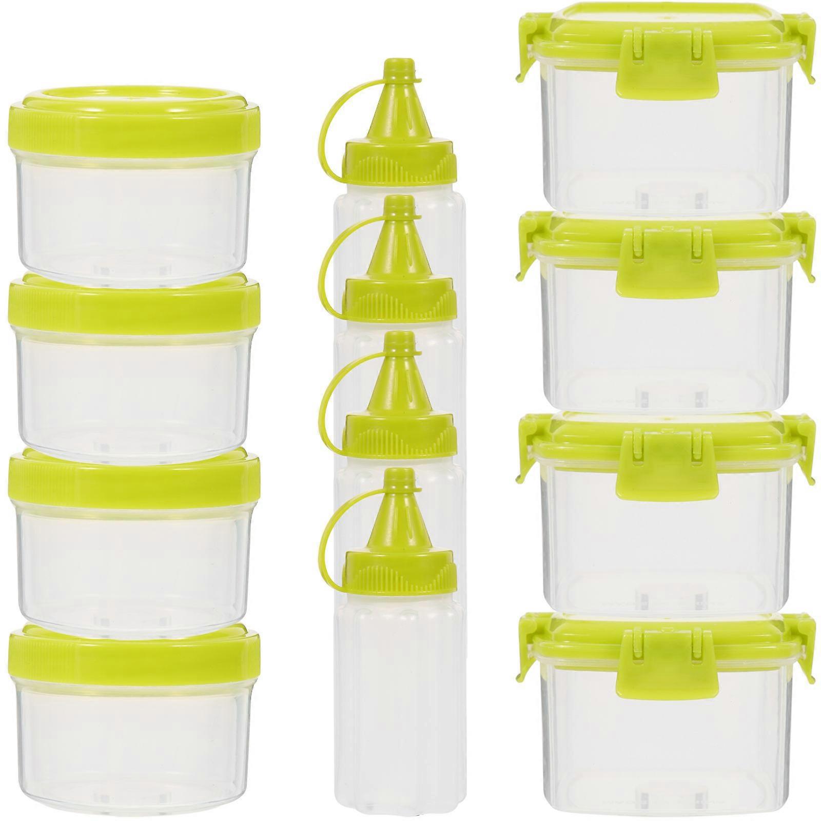Multifunctional Reusable Plastic Containers Designed For Meal Preparation Great For Organizing Condiments Available In Green Color 1 Set