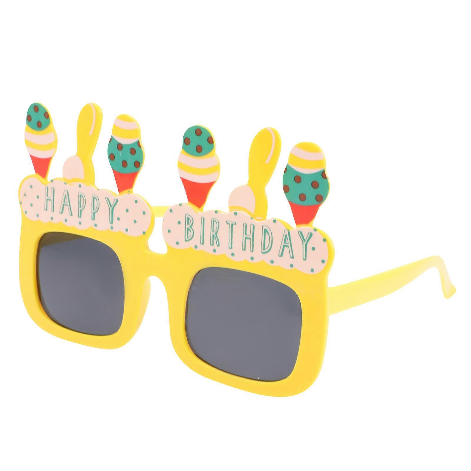Colorful Birthday Party Eyewear 2 Pcs Round Funny Glasses For Family Gatherings Durable Design