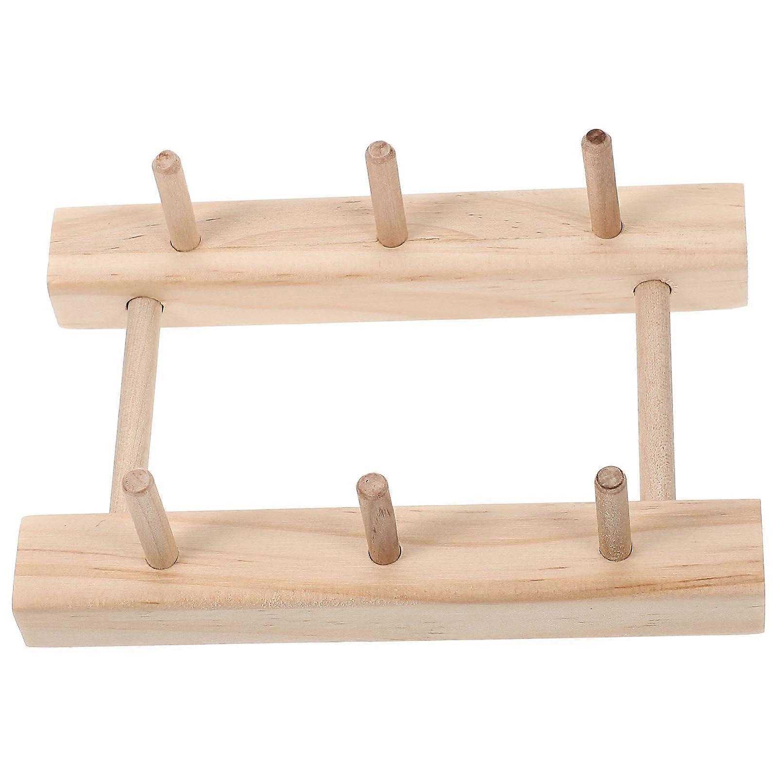 Wooden Spool Holder for Storage Use Light Brown Thread Rack for Sewing Supplies 7.87 Inches