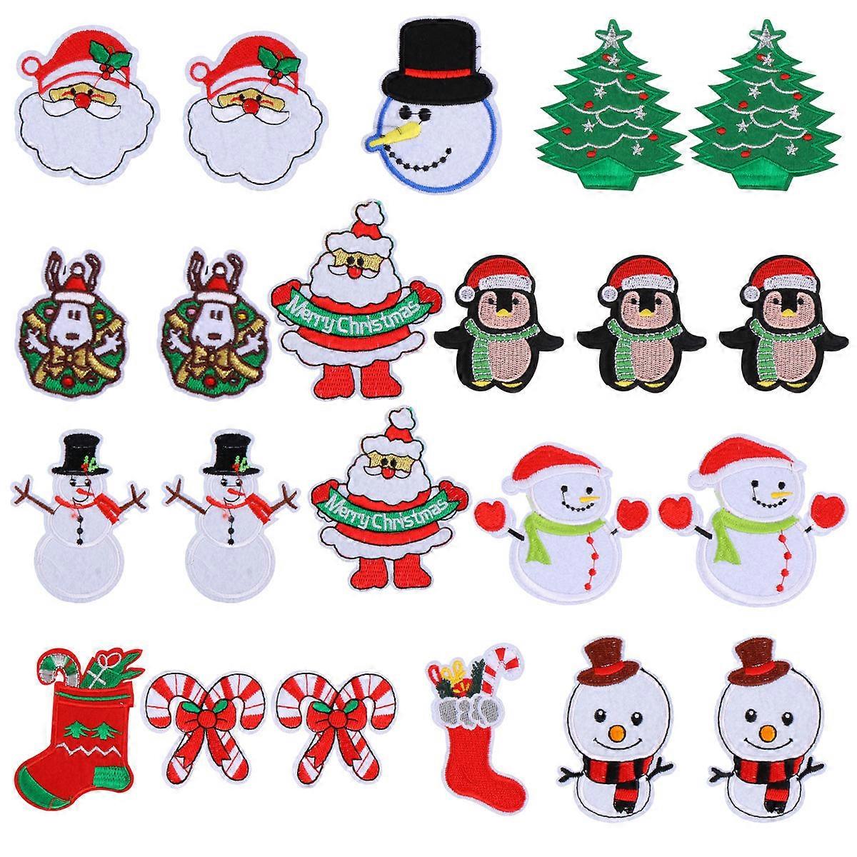 Assorted Color Iron-On Patches 22Pcs Cute Cartoon Design For Clothing Repair And DIY Craft Projects
