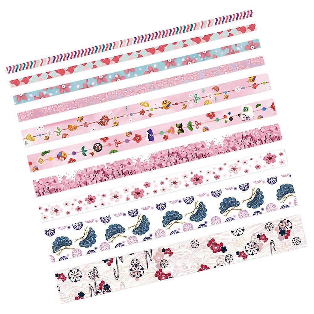 Scrapbooking Washi Tape 2 Boxes Of 10 Rolls Bright-Colored Crafting Supplies Scrapbook Artists 7.8x6.5x3.5Cm Unique Pattern Tape