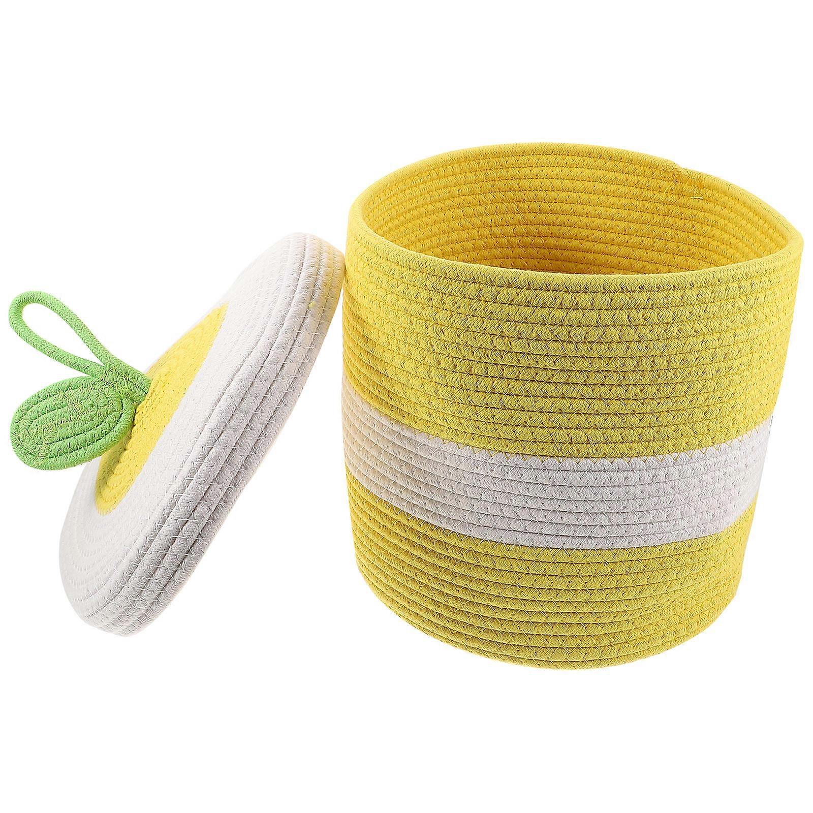 Multi Color Lidded Organizer Basket For Sundries Storage In Home Decor 1Pack
