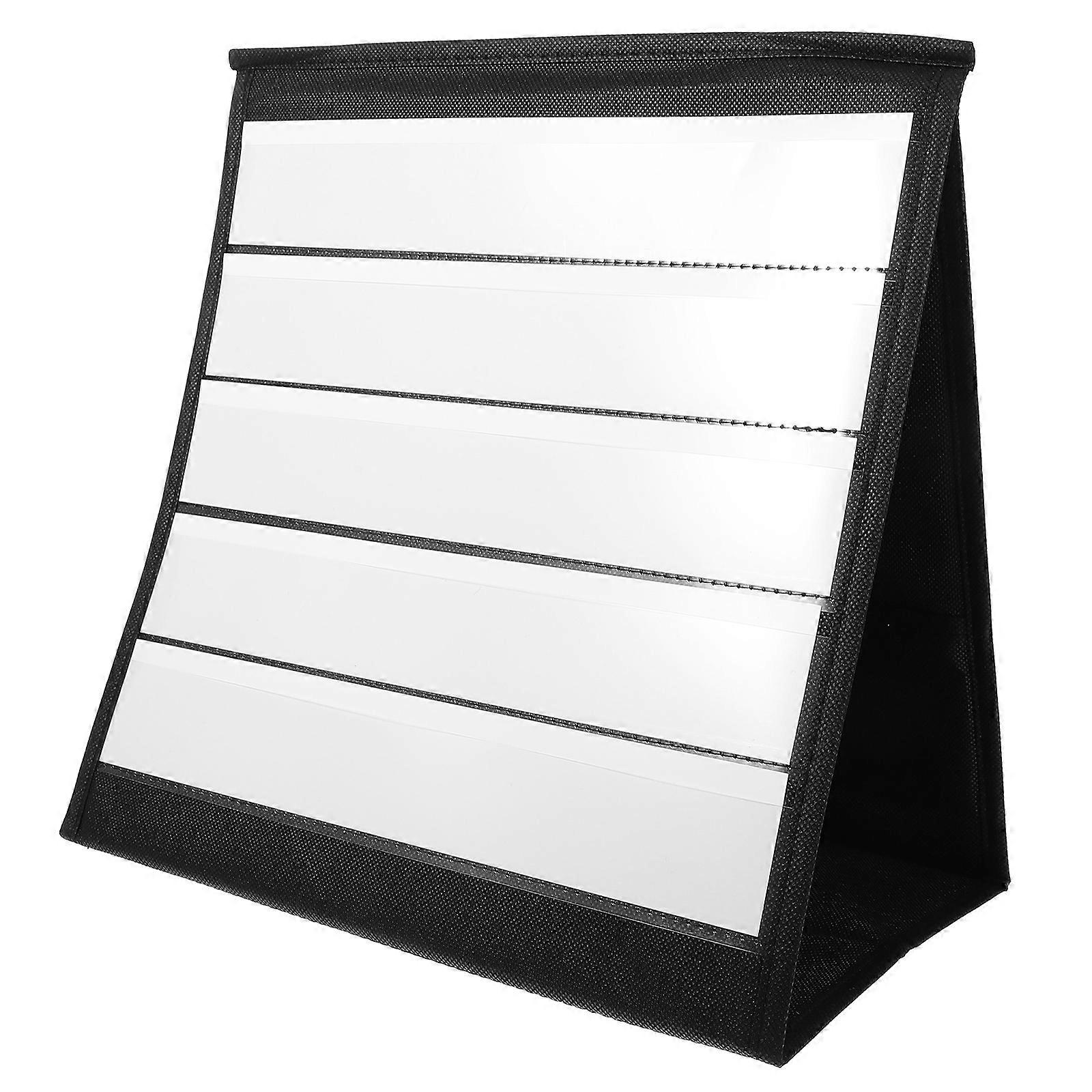 Tabletop Tent Pocket Chart Storage Organizer 1 Set With Foldable Design Ideal For Classroom Scheduling And Home Schooling Black