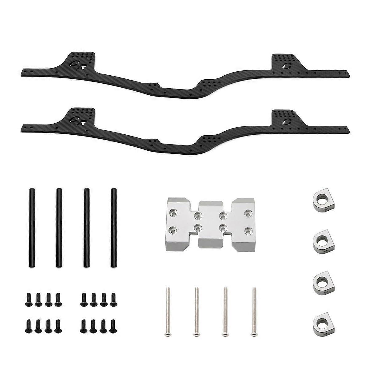 Carbon Fiber Chassis Frame Set RC Replacement Parts for AXIAL SCX10 90046 Wheelbase 313 RC Car, Silver