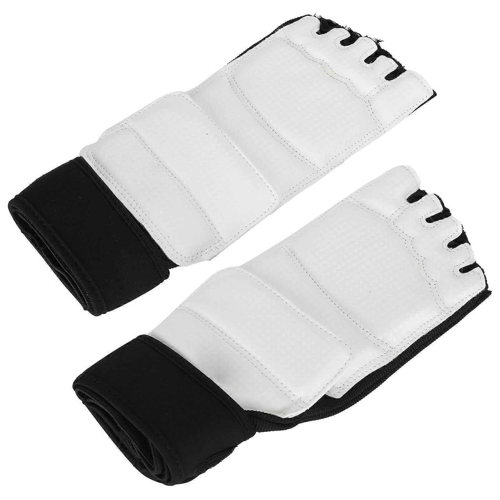 2pcs Taekwondo Fußschutz Knöchelstütze MMA Kickboxen Schwarz Weiß S