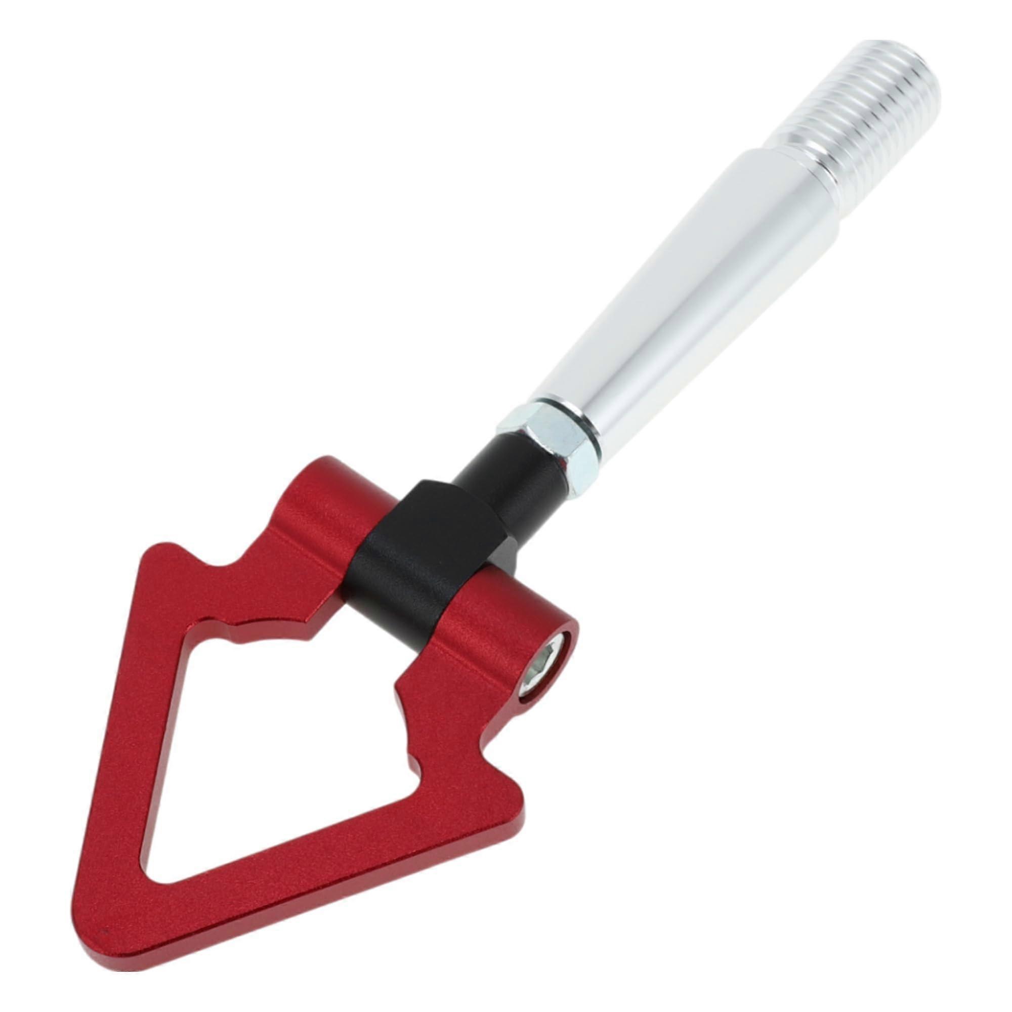 Front/Rear Triangle Tow Hook Mitsubishi Lancer EX Compatible Foldable Aluminum Alloy Red Bumper Screw Trailer Hook