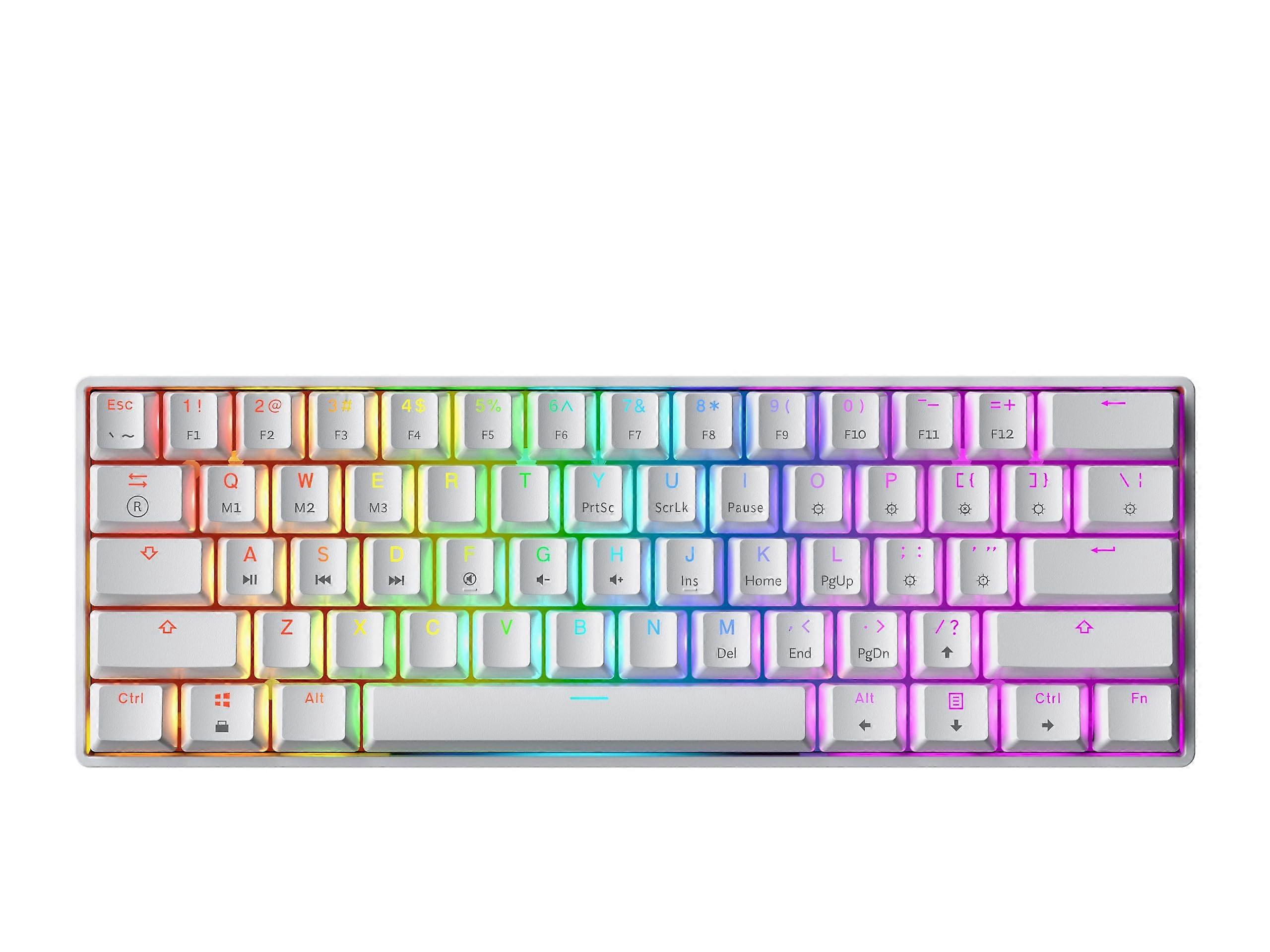 Mechanical Gaming Keyboard 61 Keys RGB Backlit Wired for PC/Mac (Gateron Optical Yellow, White)
