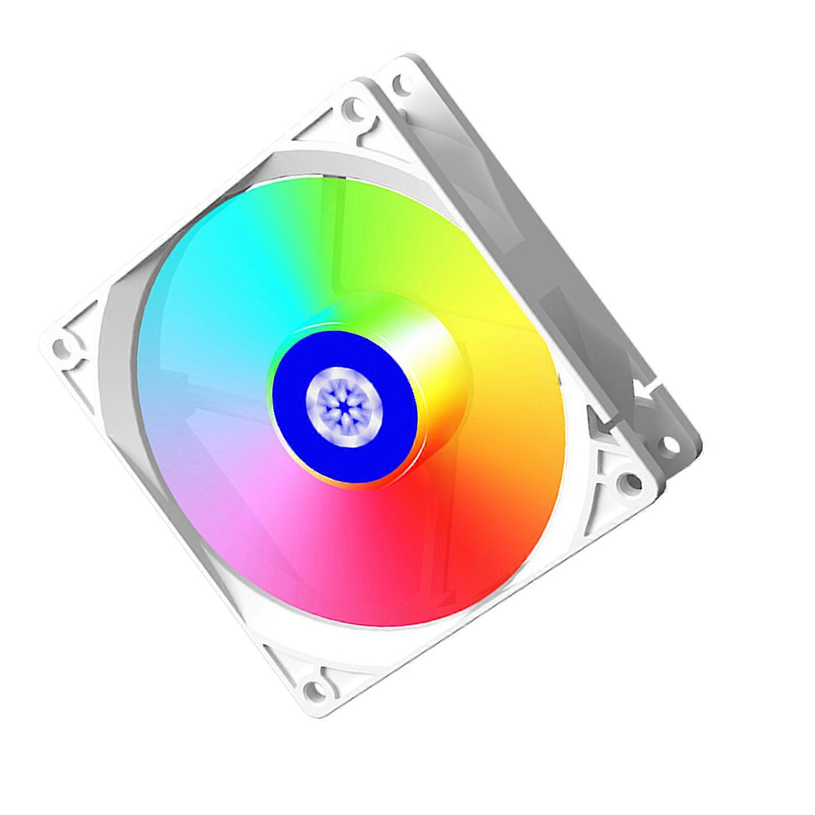 9cm PWM Speed Adjustable ARGB Lighting PC Case Cooling Fan for Compactly Computer Case Low Noise Operations High Airflow  White