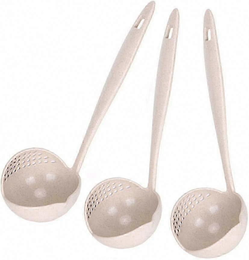 3 Pcs Kitchen Colander Beige for Cooking and Draining