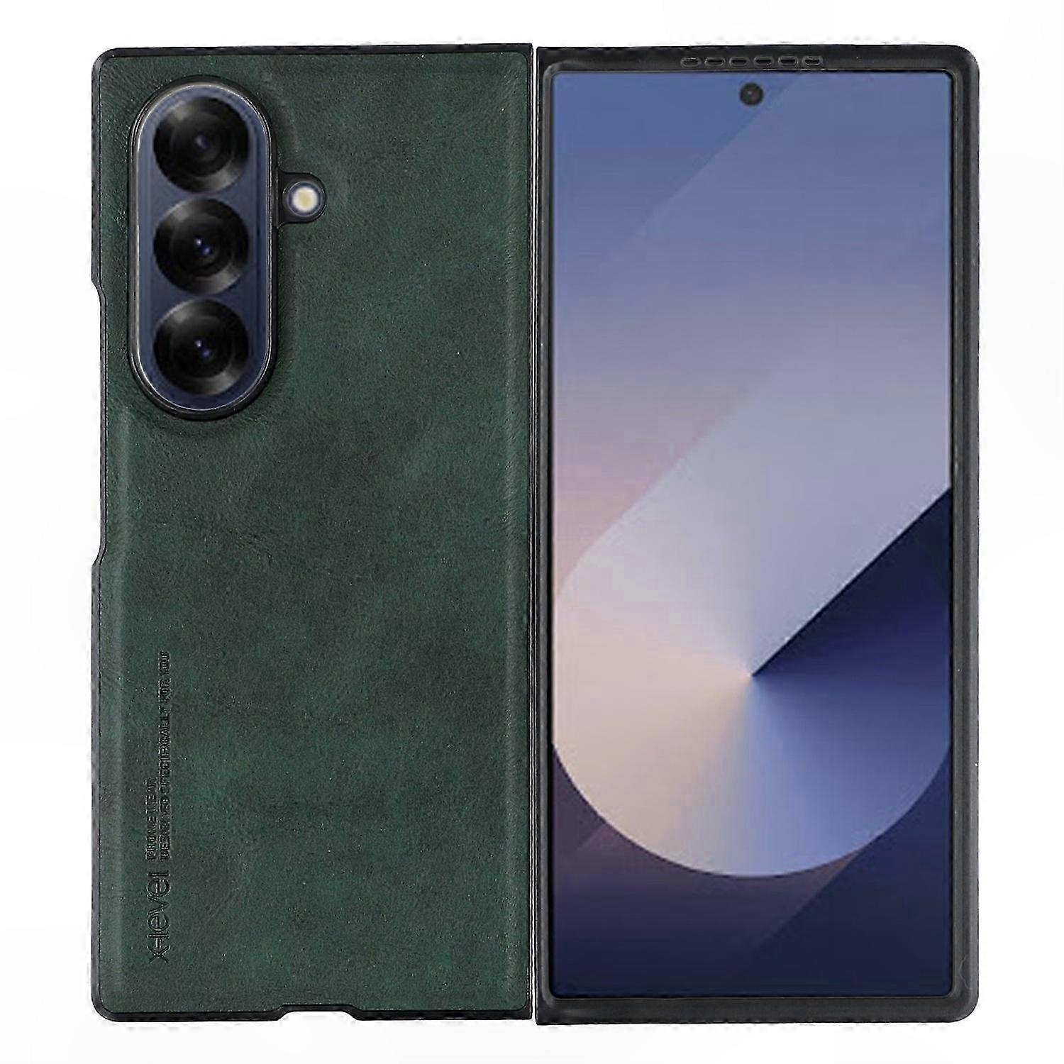 Leather Case for Galaxy Z Fold7 5G - PC+TPU Back Cover