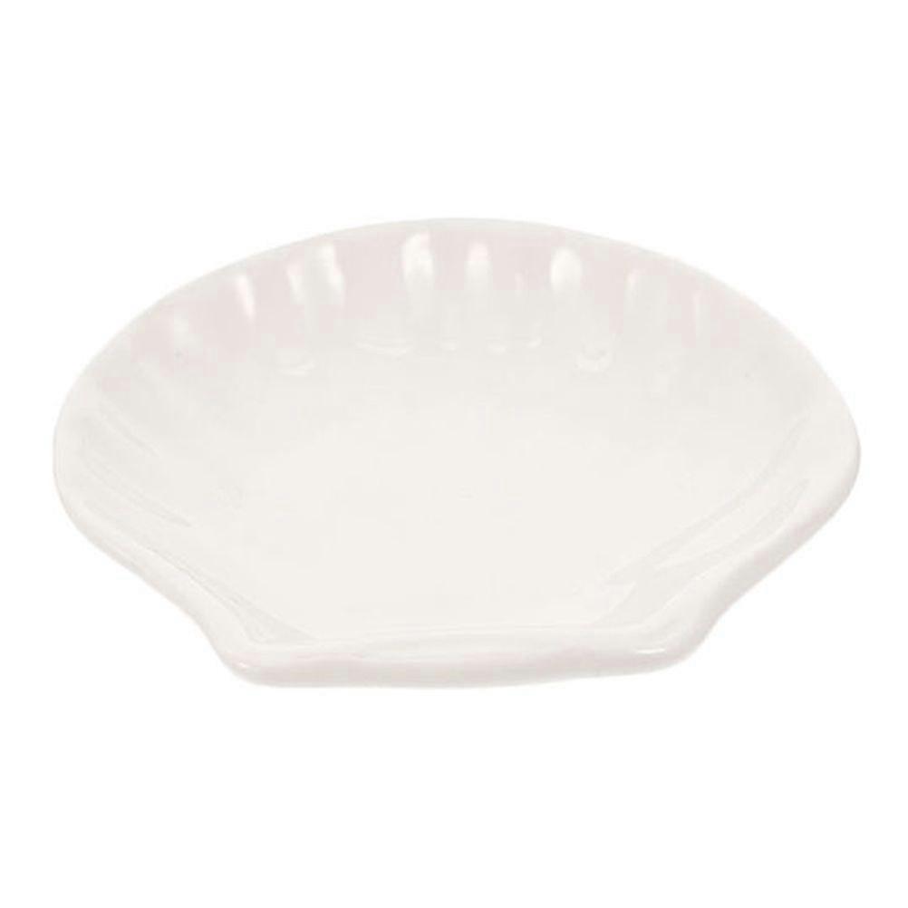 Shell Shaped Tea Bag Holder Soy Sauce Dipping Bowl Ceramic Snacks Dish Small Plate