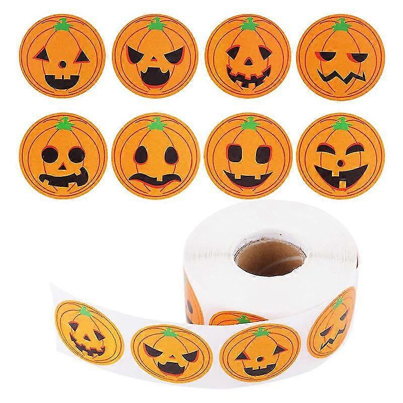 2X500pcs 8 Kinds Of Pumpkin Expression Carnival Halloween Stickers ...