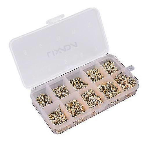 Fishing Hooks 600pcs Fish Jig Hooks With Hole Fishing Tackle Box 3#...