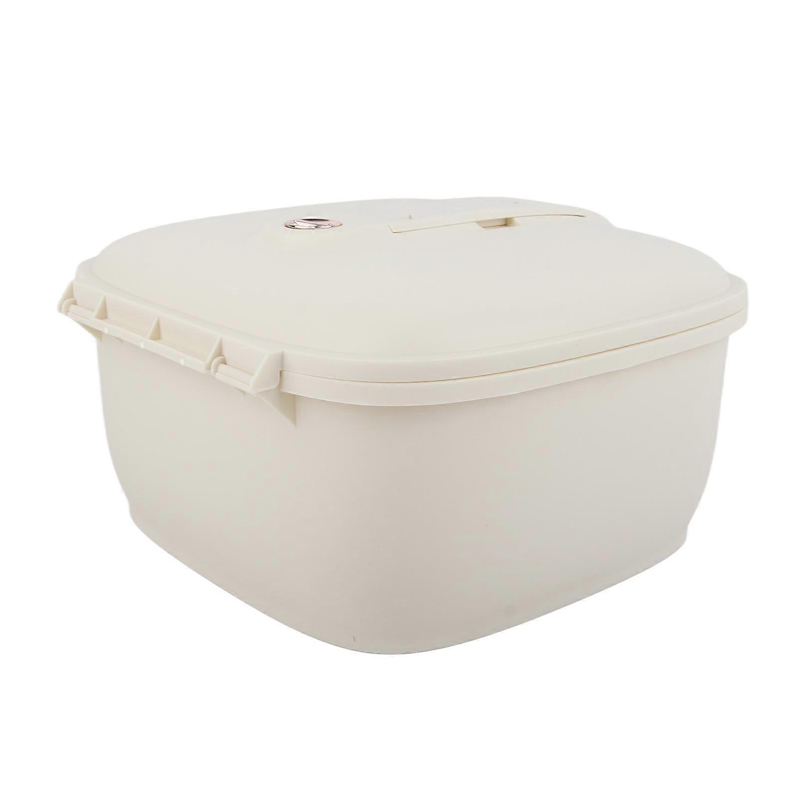Rice Storage Container 5kg Airtight PET Grain Dispenser Cream White