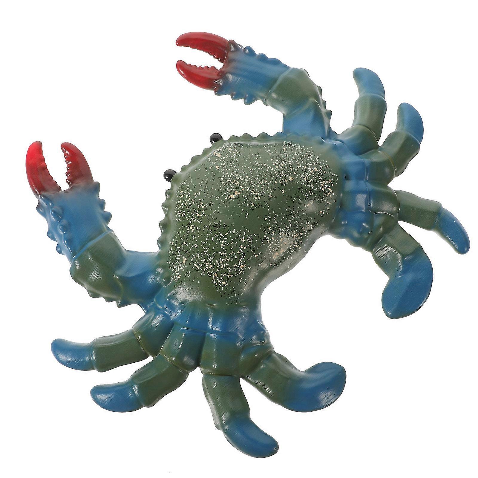 Educational Simulation Crab Sky-Blue Soft Rubber Model Crab for Interactive Learning and Home Decor