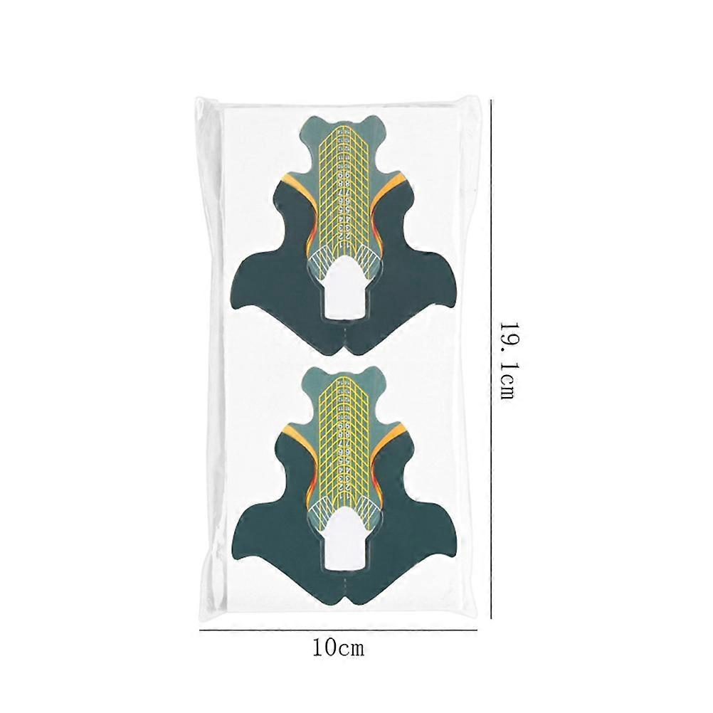 Nail Decorations 100Pcs FishTail Shaped Acrylic Nail Extension Paper Trays Green Suitable For Salon Shop Use