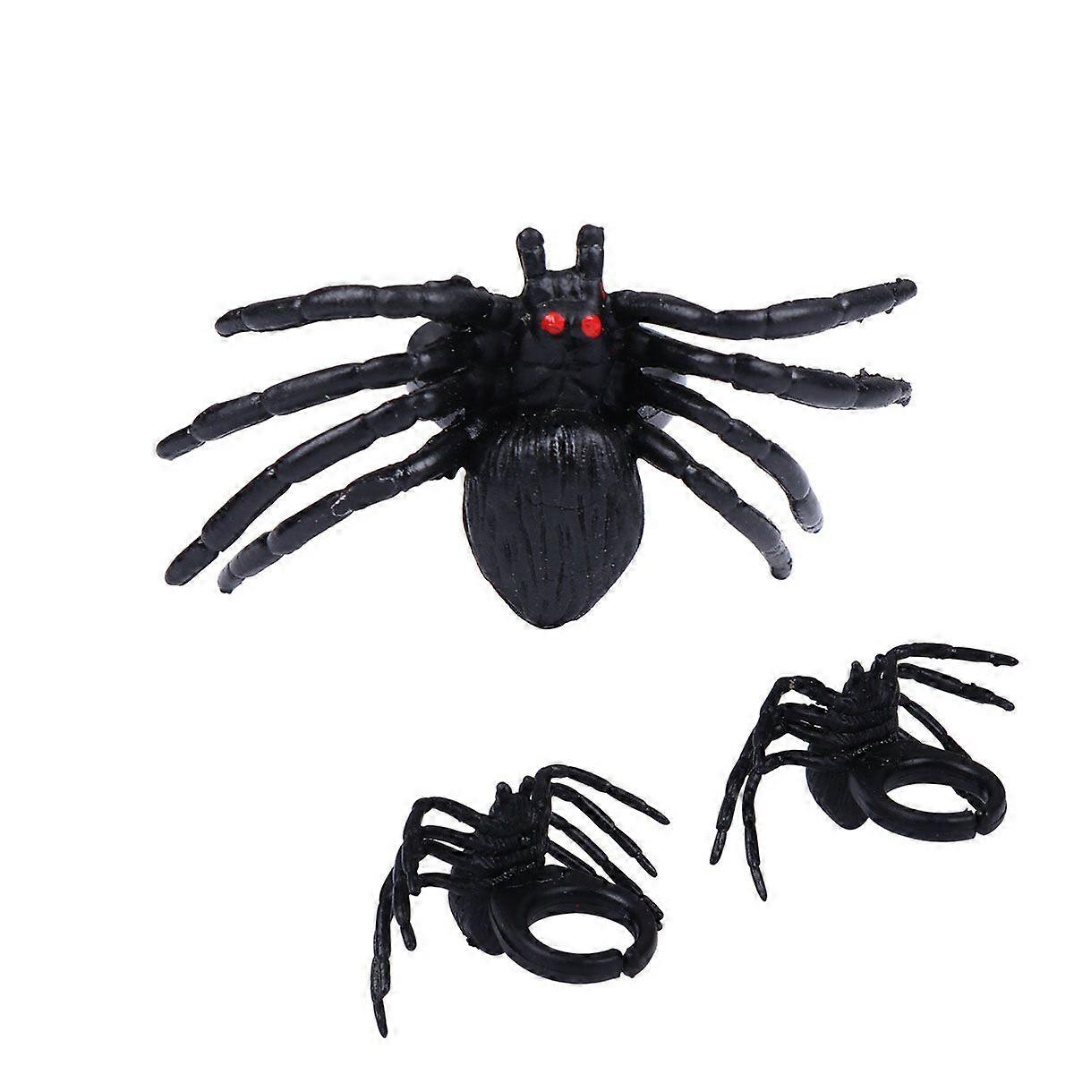 20PCS Plastic Spider Ring Halloween DIY Ring Spider Plaything Cosplay Ring
