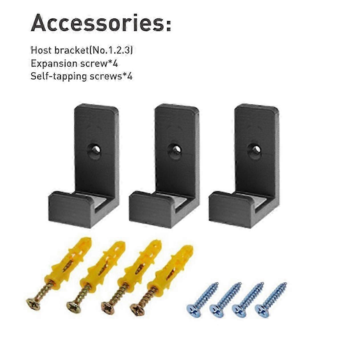 Universal Controller Holder Stand Storage Rack Wall Mount Kit with Screws for Slim Host Devices - 3Pcs/Set