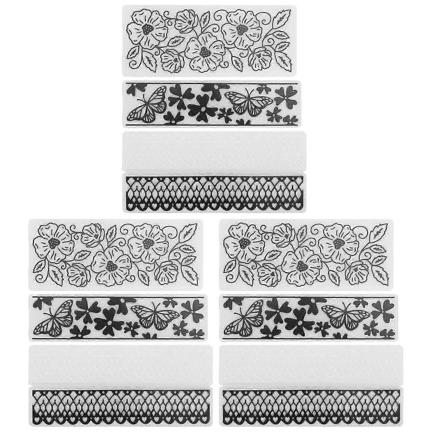 2025 Latest Model 9Pcs Flower Plastic Embossing Folder Rectangle for DIY Card