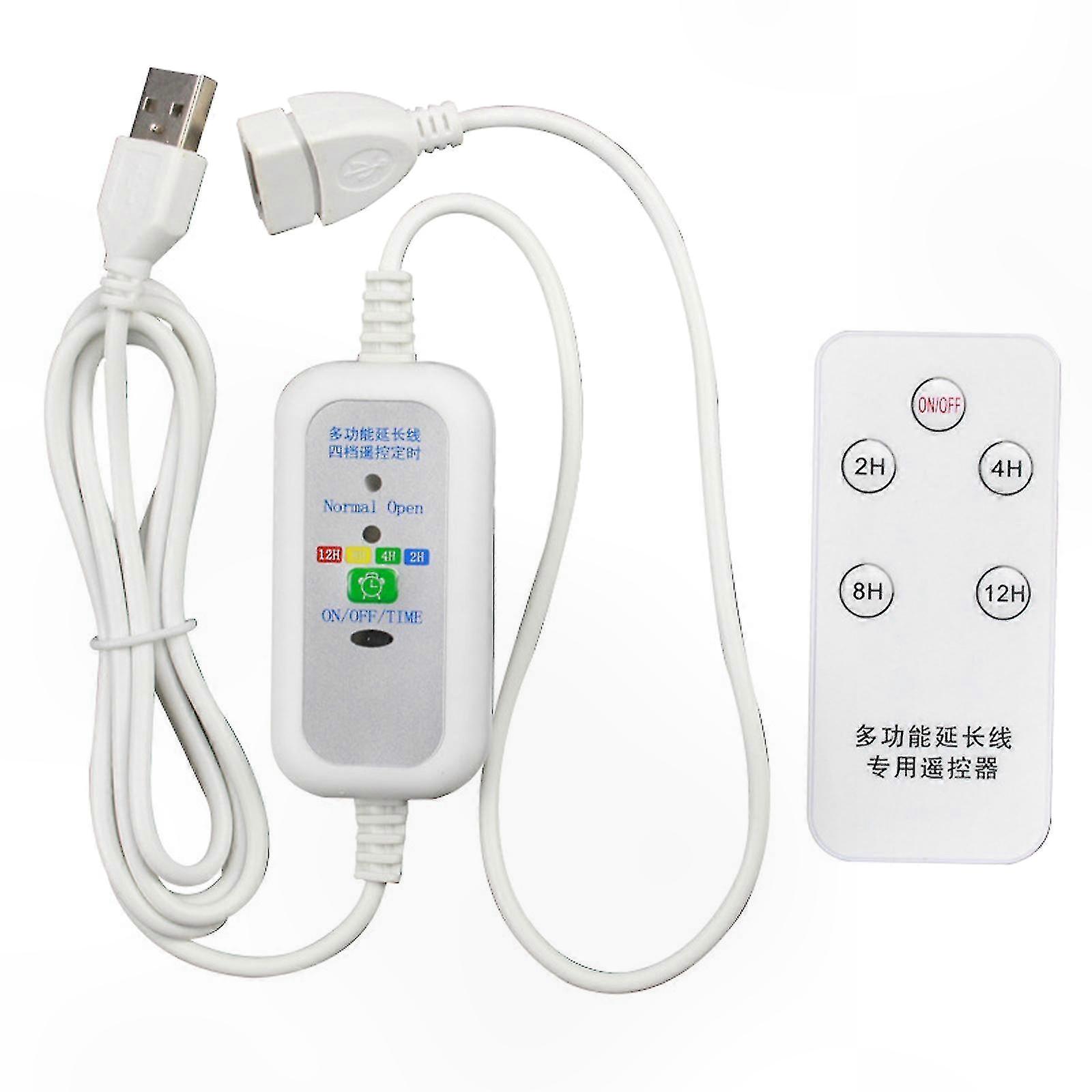 USB Extension Cable with Timer Switch, 1.5m Power Cord for Remote Devices