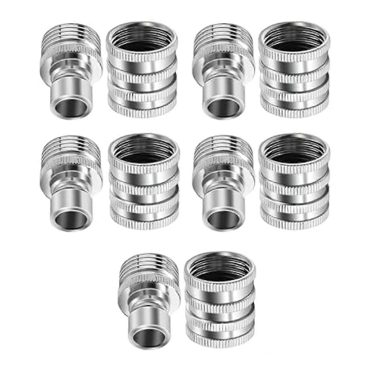 5pcs Stainless Steel Garden Hose Quick Connect Fittings,3/4 in Water Hose Quick Connect Fittings,Quick Release Connector