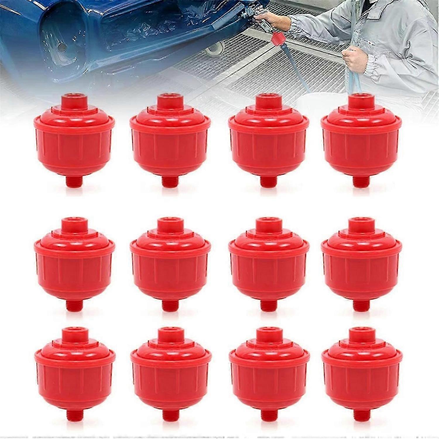 12 Pcs Disposable Mini Filter Paint Whirlwind Air Line Filter,1/4 Inch Threads Fit for Air Tool