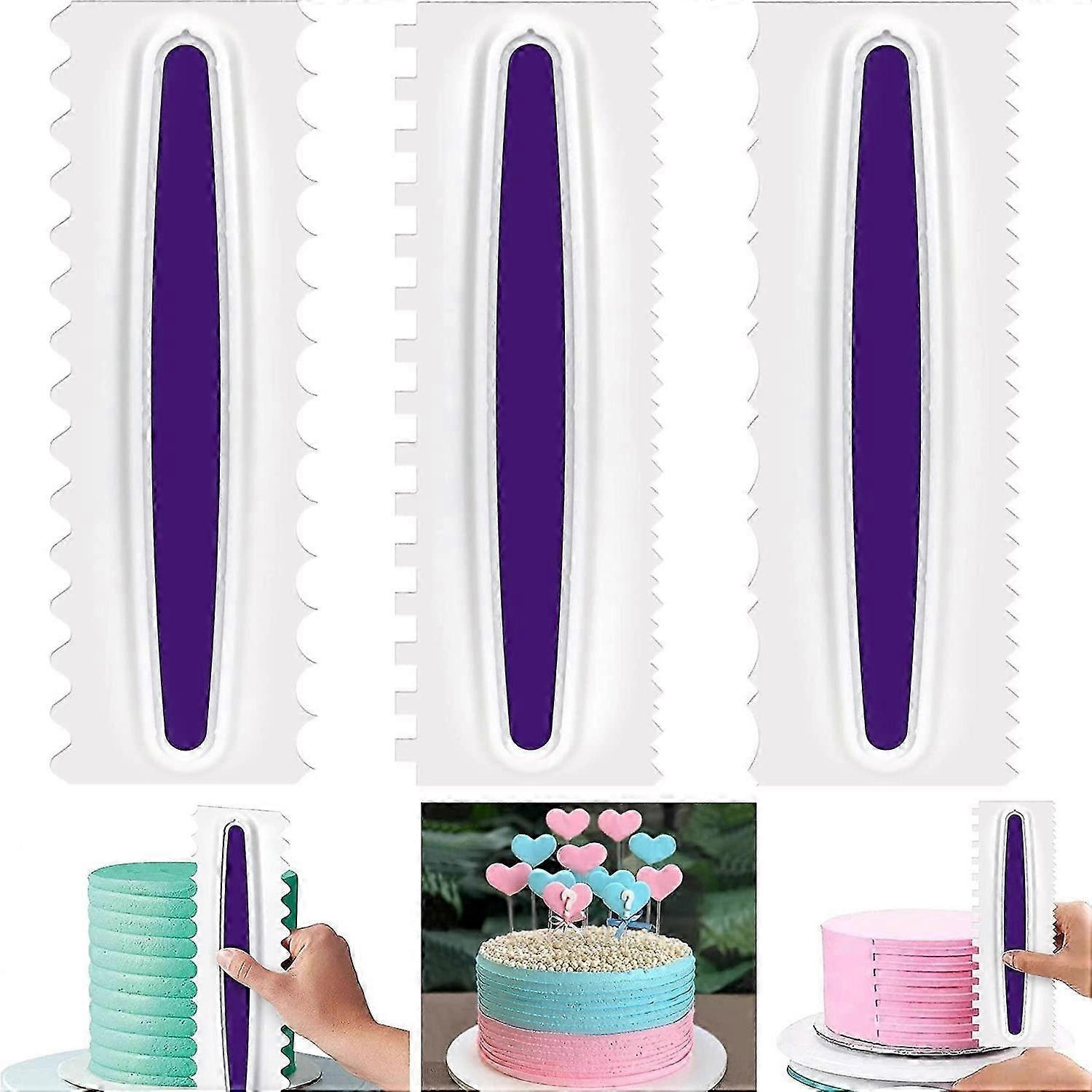 3pcs Cake Smoother Scraper Butter Cream Icing Decoration Edge DIY Tool Mousse