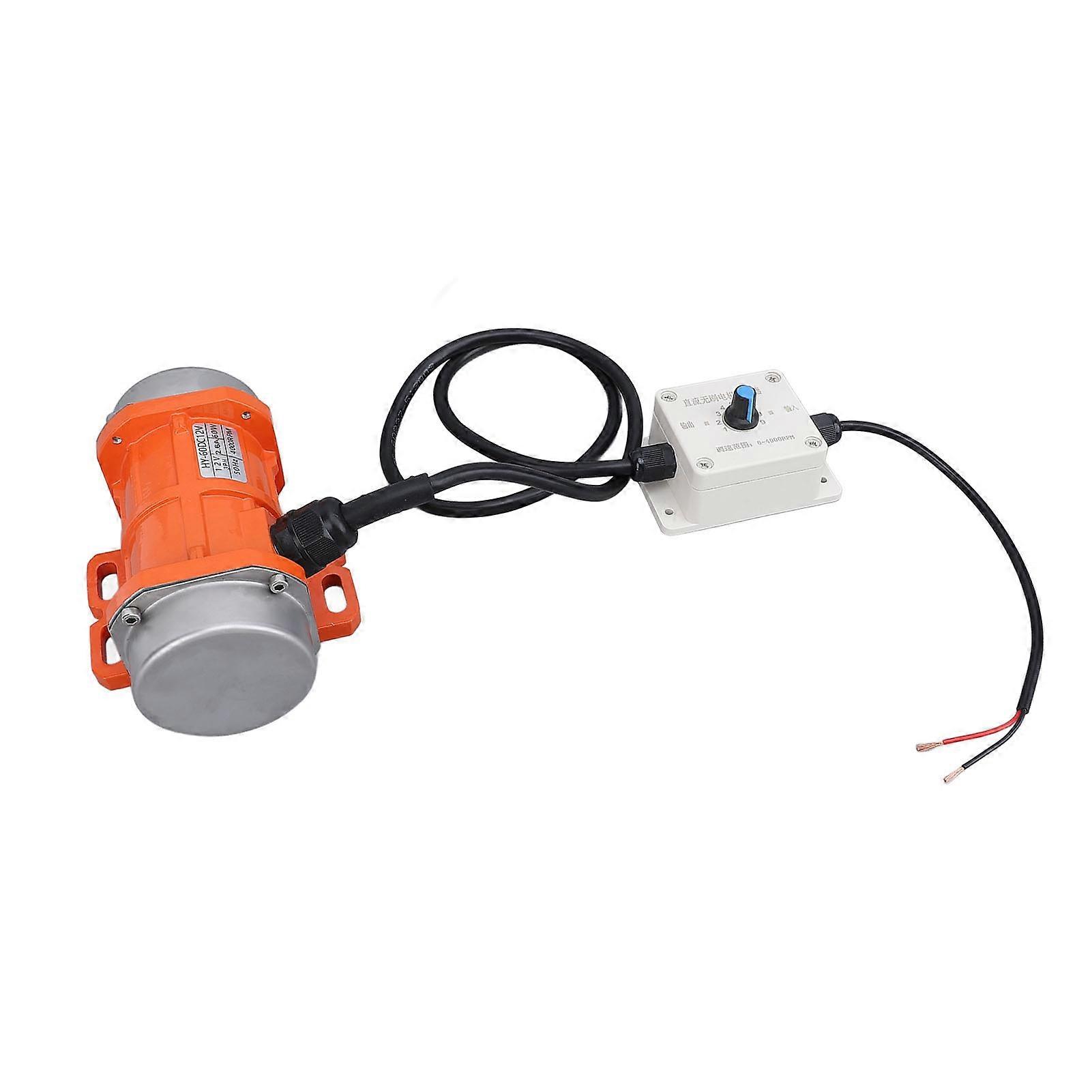 Moteur vibrateur à béton DC 12 V 4 000 tr/min, sans is, en alliage d'aluminium, IP65, avec contrôleur de vitesse pour agitateur 60 W